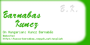barnabas kuncz business card